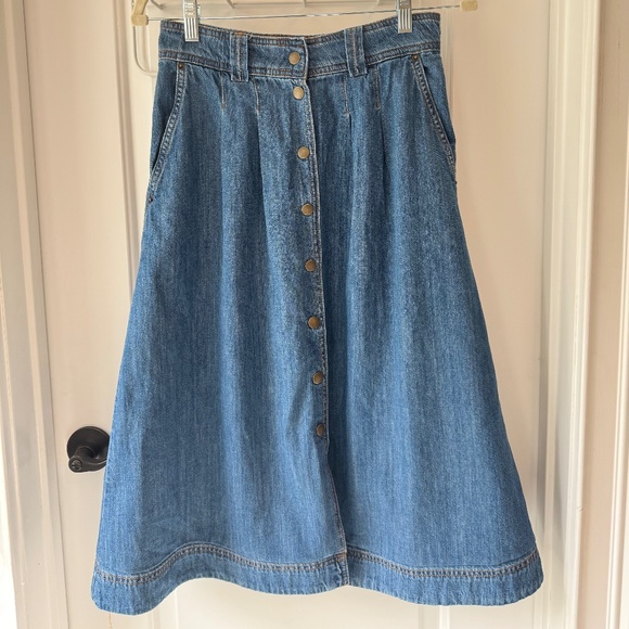 Sezane Clarine Skirt Denim - Size 2 - Picture 1 of 6